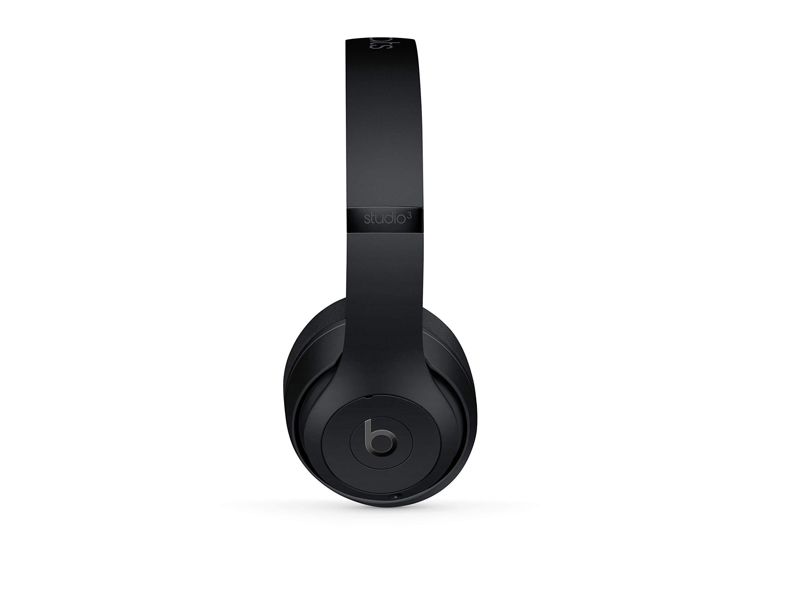 Beats Beats Studio3 Wireless Noise Cancelling Over-Ear Headphones - Apple W1 Headphone Chip, Class 1 Bluetooth, Active Noise Cancelling, 22 Hours of Listening Time - Matte Black (Previous Model)