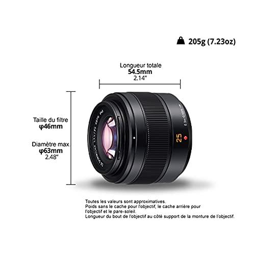 Panasonic Panasonic H-XA025 Leica DG Summilux Lens 25 mm (50 mm KB), Dust Protection, Splashproof, F1.4 Black