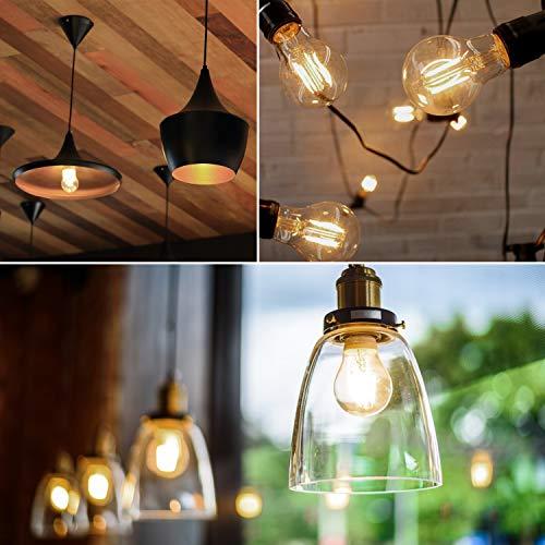 LUXRITE LUXRITE Vintage A19 LED Light Bulbs 60W Equivalent, 3000K Soft White Dimmable, 800 Lumens, Standard LED Edison Bulb 8W, UL Listed, E26 Base (4 Pack)