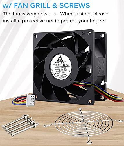 GDSTIME GDSTIME 80mm x 38mm 8038 PWM High Speed Dual Ball Bearing DC 12V 80mm Cooling Fan