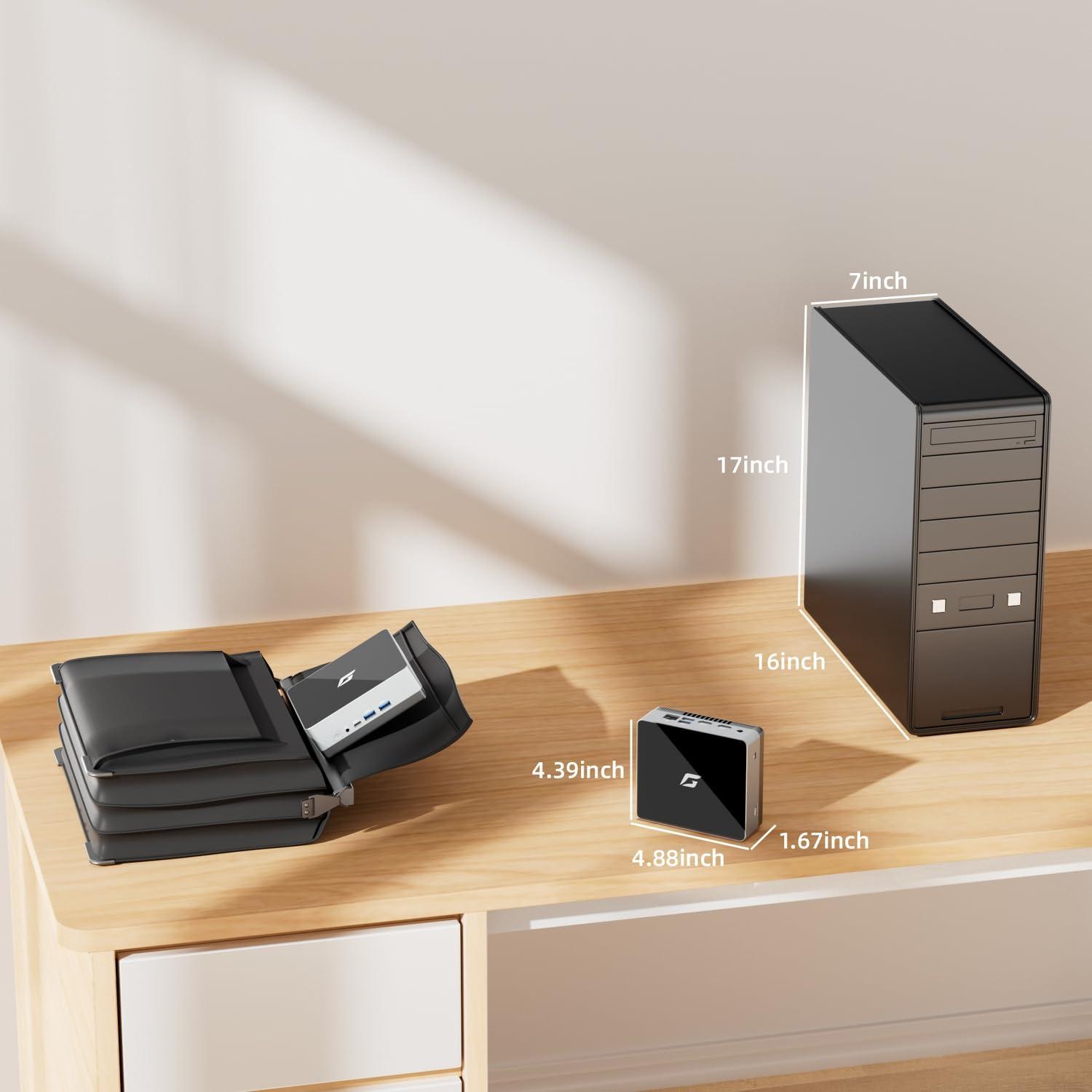 CyberGeek CyberGeek Nano A1 Linux Computer Desktop, Intel 12th Alder Lake N100 (up to 3.4GHz), 4GB DDR4 RAM 256GB PCIe SSD, Mini Computer Support 4K Dual Display/USB3.0/WiFi 6/BT5.2/RJ45/VESA Mini Office PC