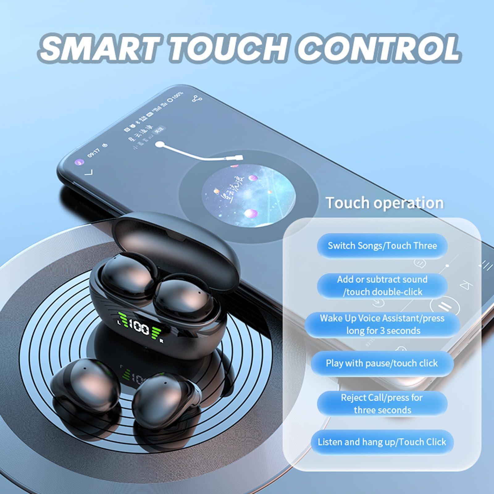 Loluka Invisible Smallest Mini Earbuds Wireless Bluetooth Ear Buds for Small Ears Canals, Discreet Low Profile Spy Earpiece Wireless Tiny Micro Hidden Earbuds with Microphone Small Headphones for Work-Black