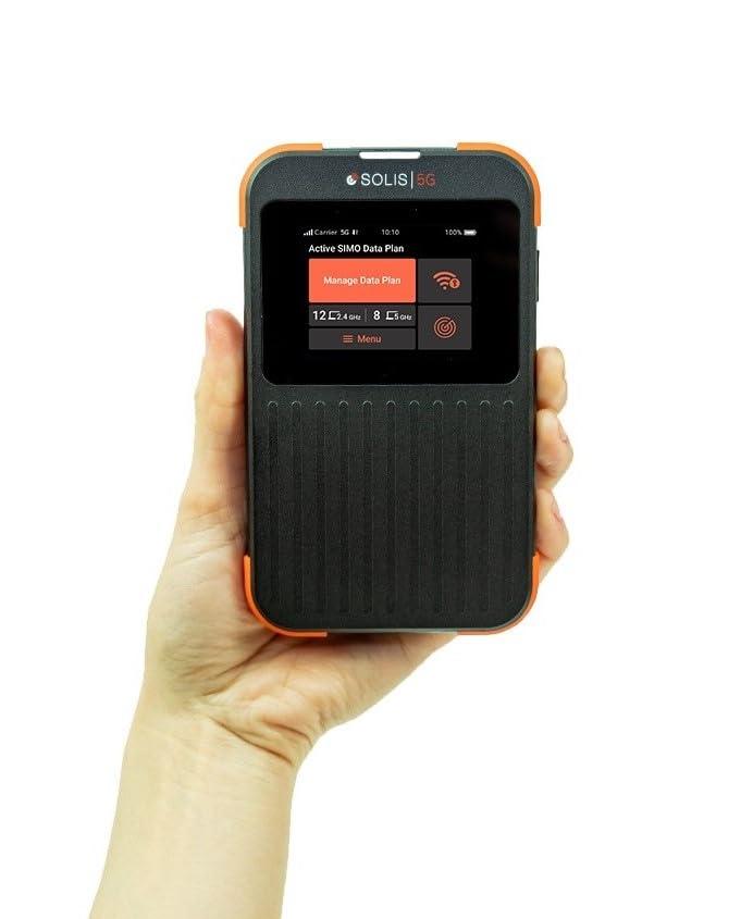 SIMO SIMO Solis 5G WiFi Mobile Hotspot Device, Portable WiFi for Travel in 140+ Countries, No SIM Card or Contract Required, Multi-Carrier Network Wireless Access Point, 16 Devices, 1GB/Month Lifetime Data