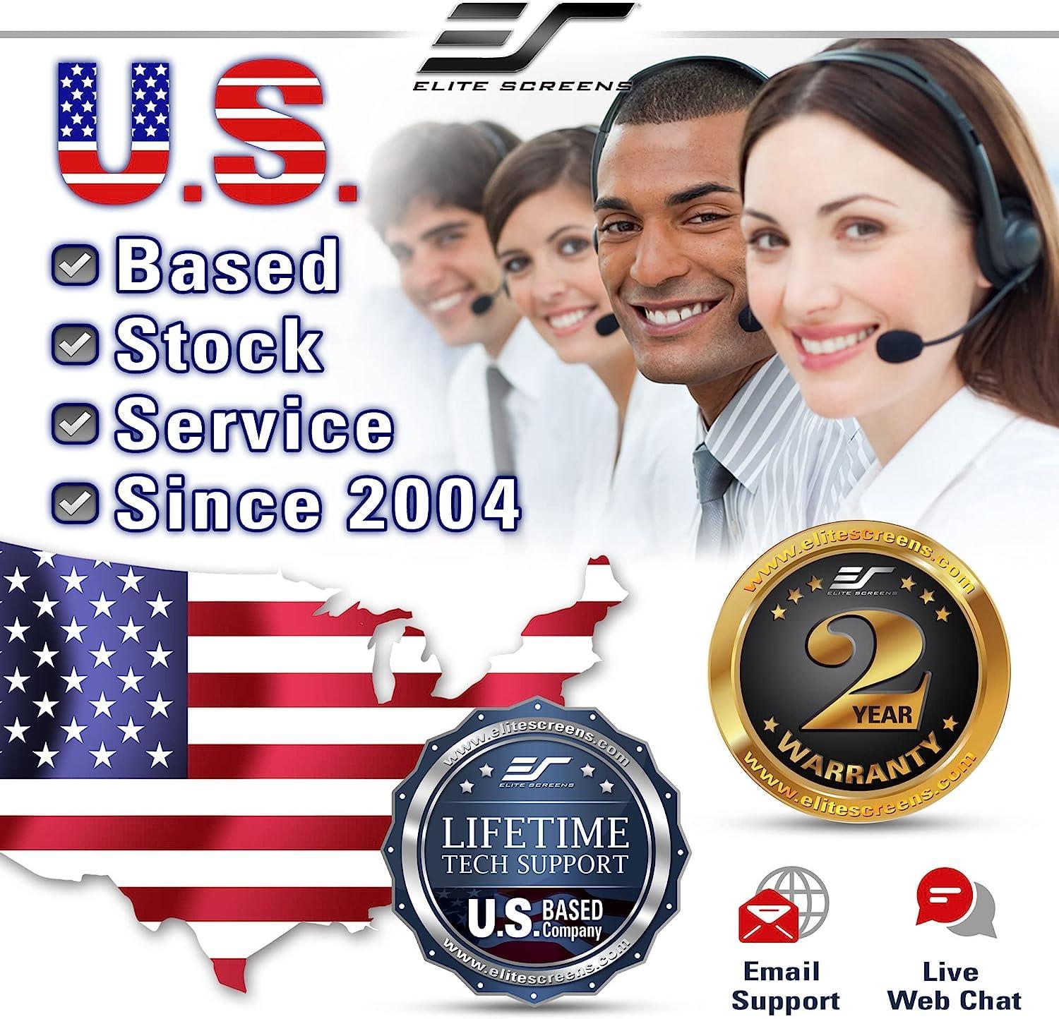 Elite Screens Elite Screens VMAX Tab Tension 3 Series, 100-INCH Electric Motorized Projector Screen Movie Home Theater Gaming, VMAXT100XWH3