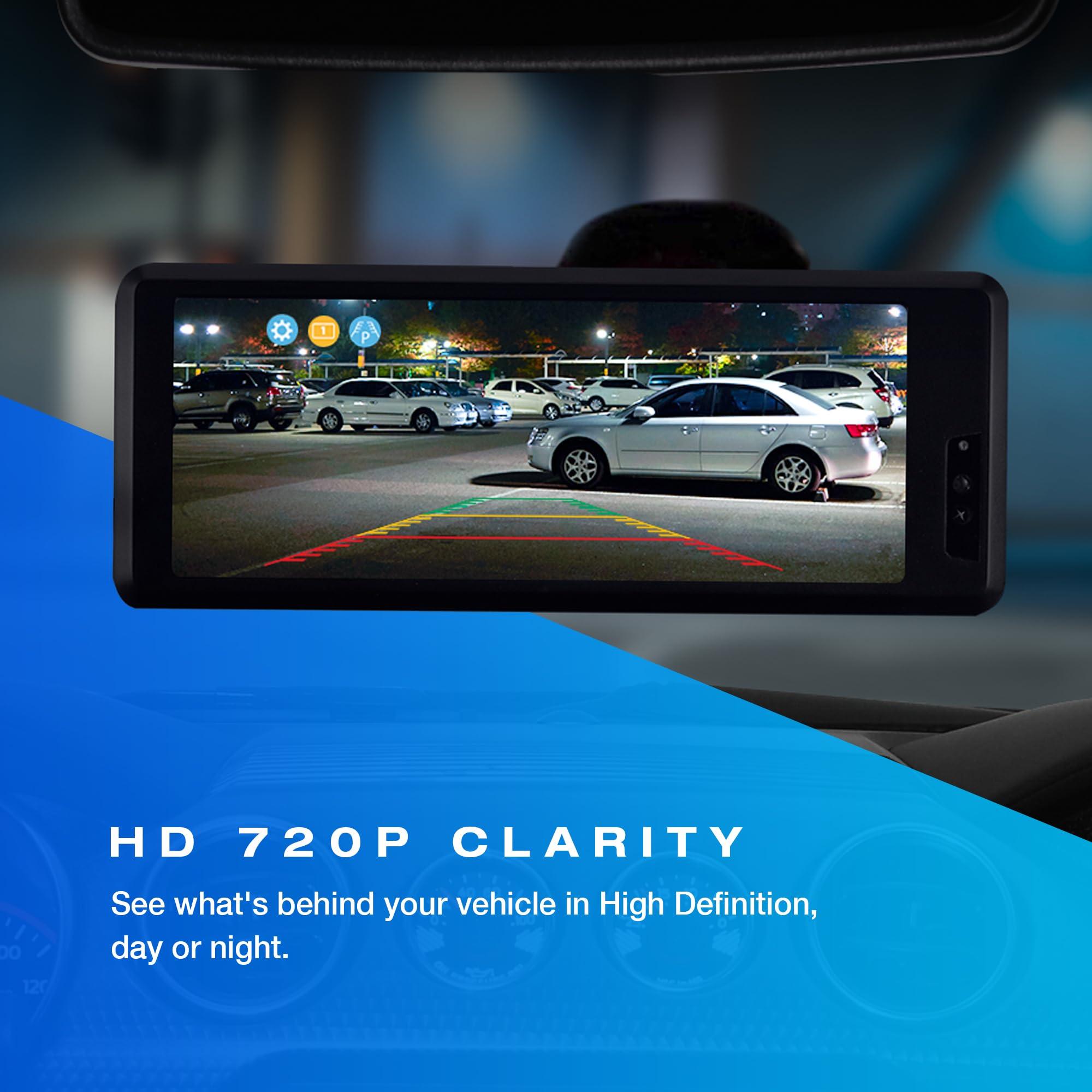 TYPE S TOURING ITEMS Type S Solar-Powered Wireless Backup Camera with Adjustable Lens 6.8" Touch Screen LCD Rear View Wireless Camera Back up Camera License Plate Camera with Night Vision (Upgraded Version)