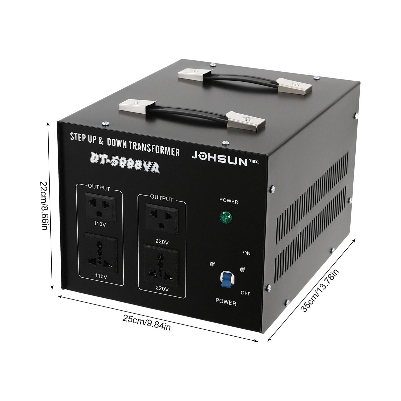 DRIKH DT-5000VA 5000W Voltage Converter Transformer, Step Up/Down AC 110V to/from 220V Heavy Duty Voltage Transformer Converter