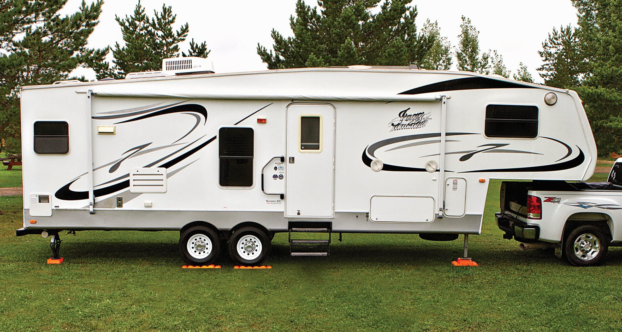 Progressive Industries PROGRESSIVE INDUSTRIES RV Surge Protector 50 Amp with Electrical Management System, Portable, EMS-PT50X & Tri-Lynx 00015 Lynx Levelers - 10 Pack, Orange