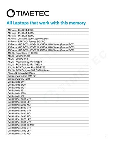 Timetec Timetec 32GB DDR4 3200MHz PC4-25600 Non-ECC Unbuffered 1.2V CL22 2Rx8 Dual Rank 260 Pin SODIMM Compatible with AMD and Intel Gaming Laptop Notebook PC Computer Memory RAM Module Upgrade (32GB)