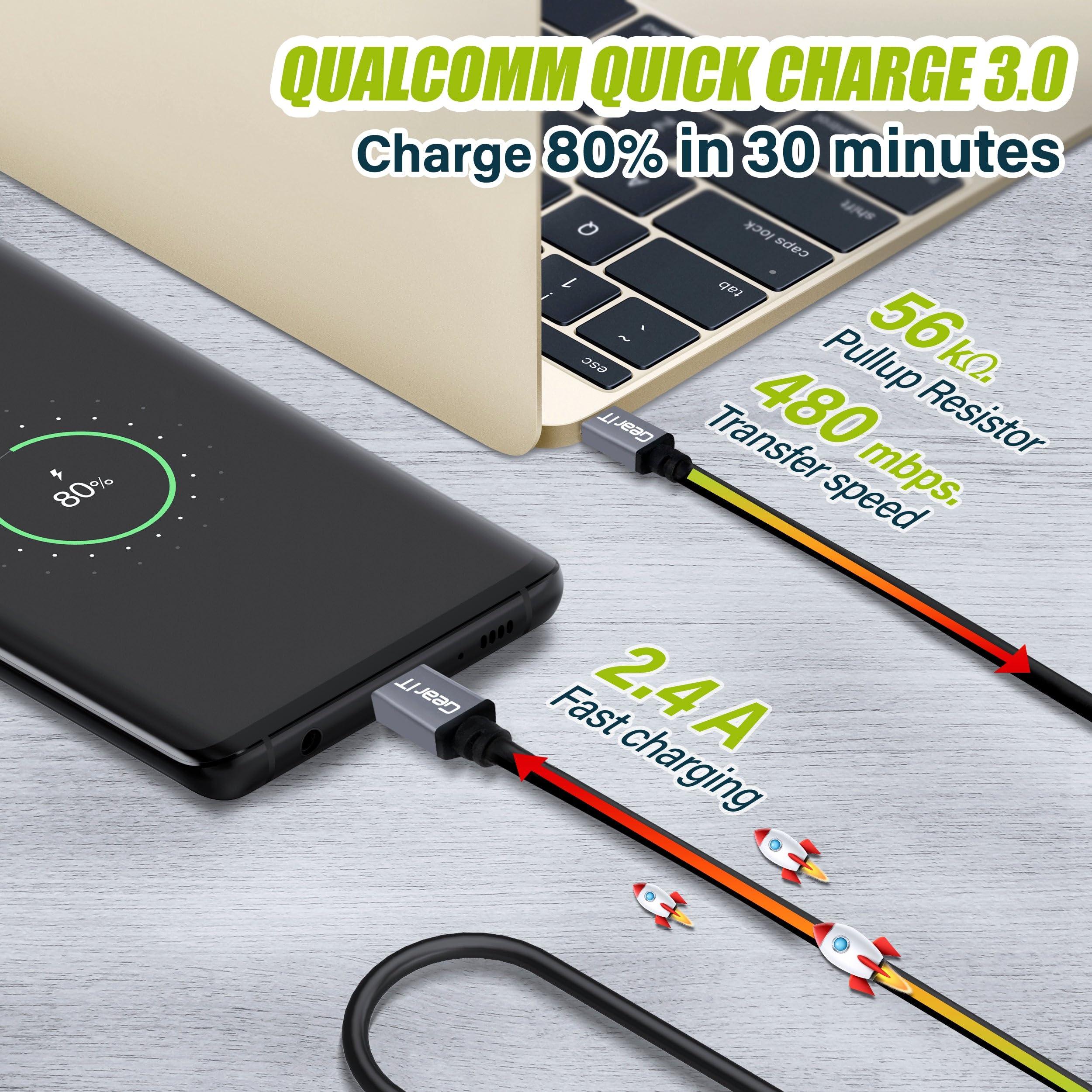 GEARit GEARit USB C Cable (3-Pack) 10ft USB Type-C to USB-A 2.0 Male Fast Charging USB Type C to Type A Cable for iPad Pro 2018, MacBook, Samsung S10 S10+ S9 Note 9, GoPro Hero 7 6, Nintendo Switch and More