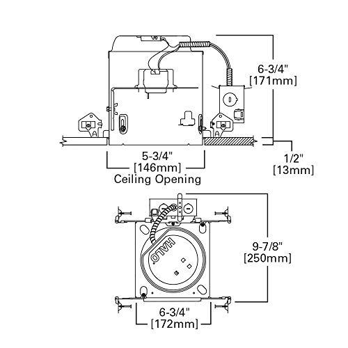 HALO Halo E5ICAT E26 Series Recessed Lighting New Construction Insulation Contact Rated Air-Tite Housing, 6", Aluminum