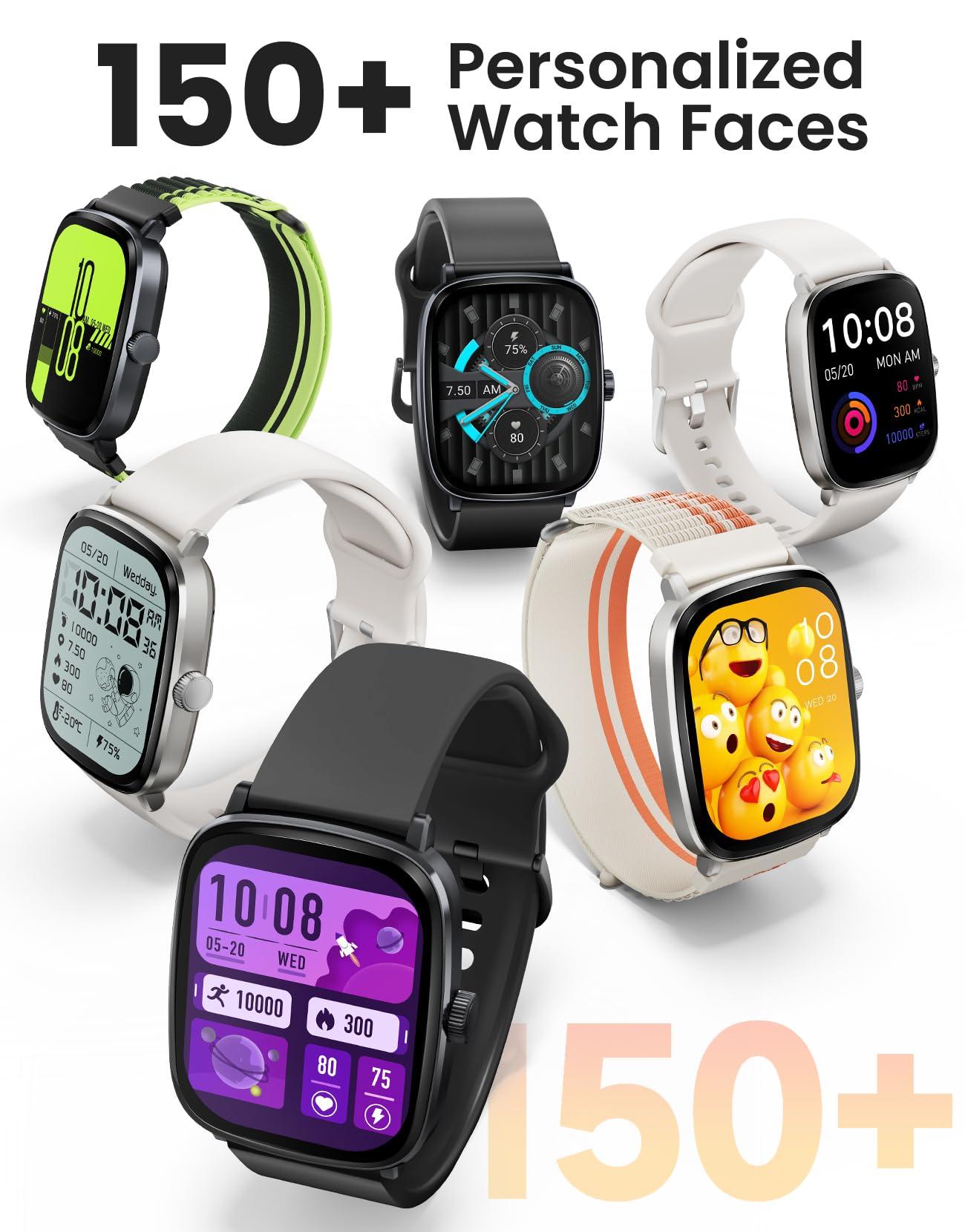 HAYLOU HAYLOU RS5 Smart Watch for Men Women,2.01" AMOLED Display Smartwatch with Bluetooth Call(Answer/Make),Two Straps,Fitness Tracker with 150 Sport Modes,IP68,Compatible with iOS and Android