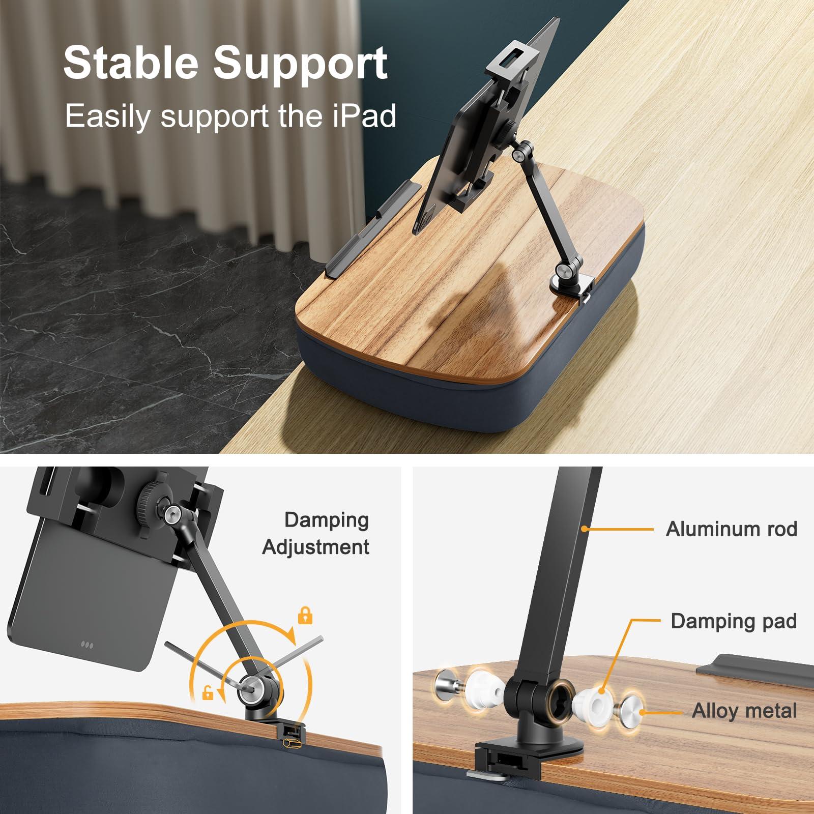 ERGONOV ERGONOV Lap Beanbag Cozy Kindle Pillow Stand for Bed with Adjustable Arm, 360 Tablet Holder, Fits 4.7\"-13\" Kindle, iPad, Phone, Laptop, Lap Desk for Hands Free Reading in Bed, Couch, Sofa,Gray