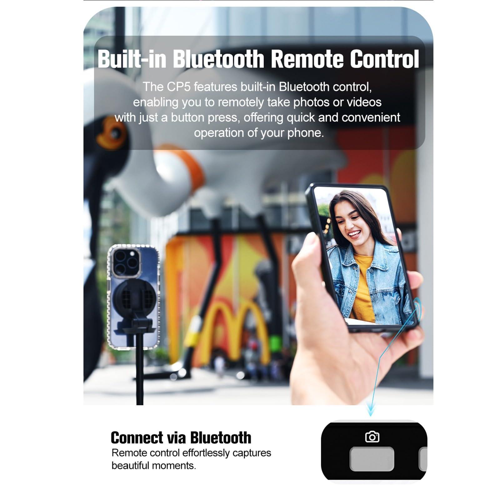 Shimbol Shimbol Snambol CP5 5" Touch Screen Rear Camera Selfie Monitor Alloy Shell iPhone Mini Monitors for iPhone Android Phone Vlogging with Magnetic Silicone Pink Case, Bluetooth Remote