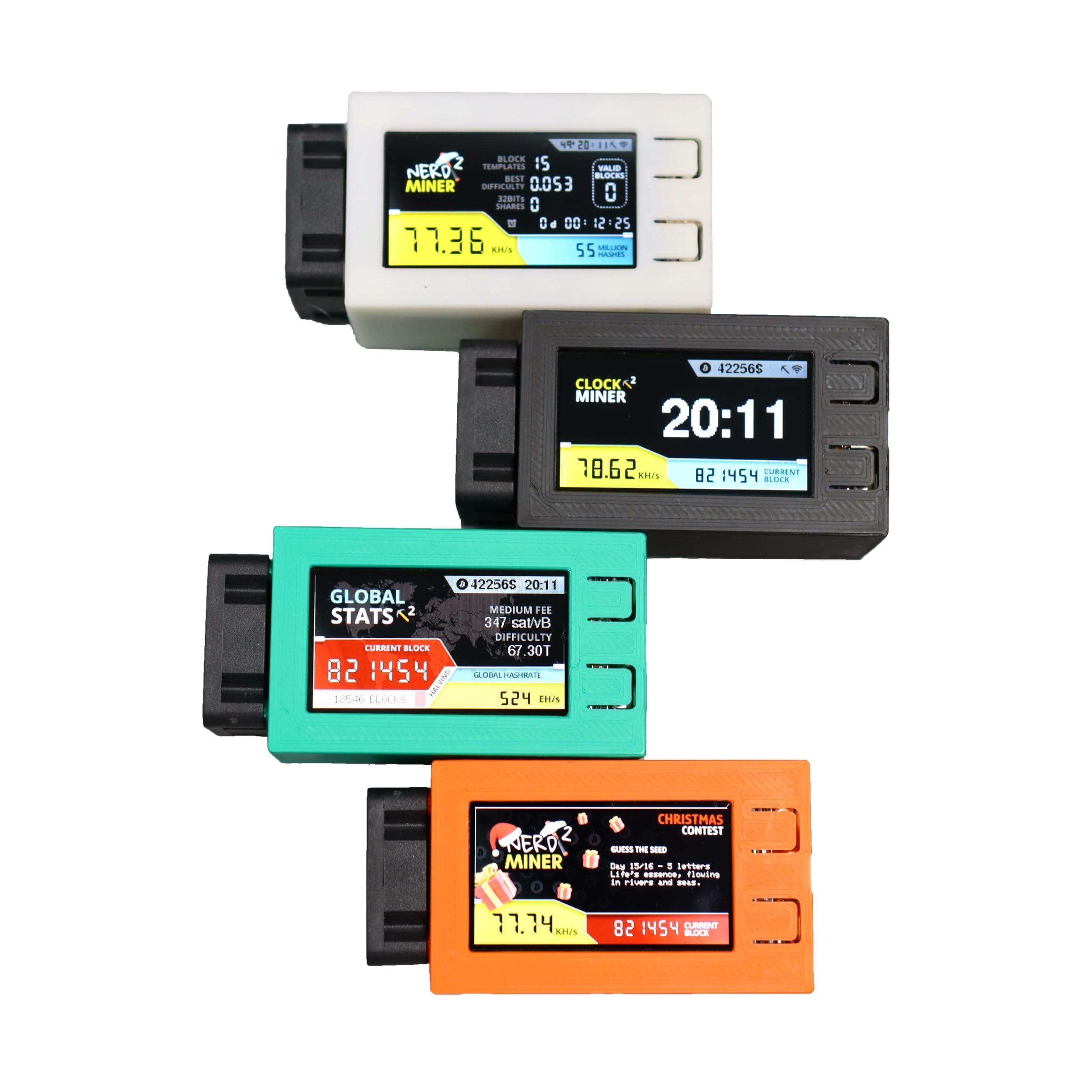 Bitmini Nerdminer V2 Pro 78KH/s Hash Rate Open Source Bitcoin Solo Miner Lottery Miner with Cooling Fan Orange Case