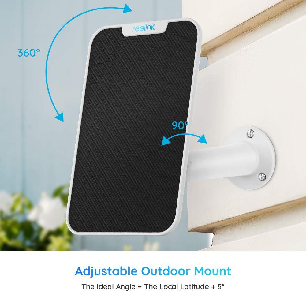 REOLINK REOLINK 3W Solar Panel Power Designed for Wireless Outdoor Security Camera Solar Powered Cameras, 6V Type C Port, Compatible with Argus Eco/Go PT Plus/Argus 3 Pro/Argus PT, Non-Stop Charging (White)