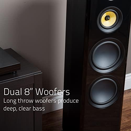 Fluance Fluance Signature HiFi 3-Way Floorstanding Tower Speakers with Dual 8" Woofers for 2-Channel Stereo Listening or Home Theater System - Black Ash/Pair (HFF)