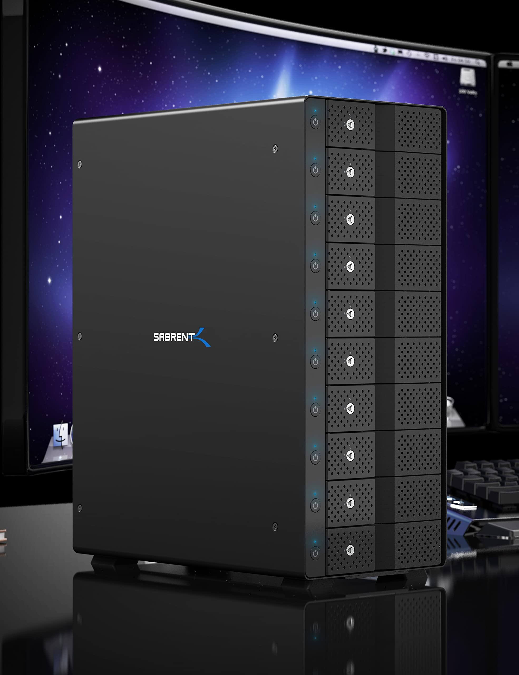 SABRENT SABRENT 10-Bay USB 3.2 Gen 2 SATA Docking Station for 3.5 HDD/SSD, 10 Gbps USB-C DAS, Tray-Less Hot-Swap, Aluminum Enclosure, Dual Cooling Fans, Individual Power Switches, No RAID (DS-UCTB)