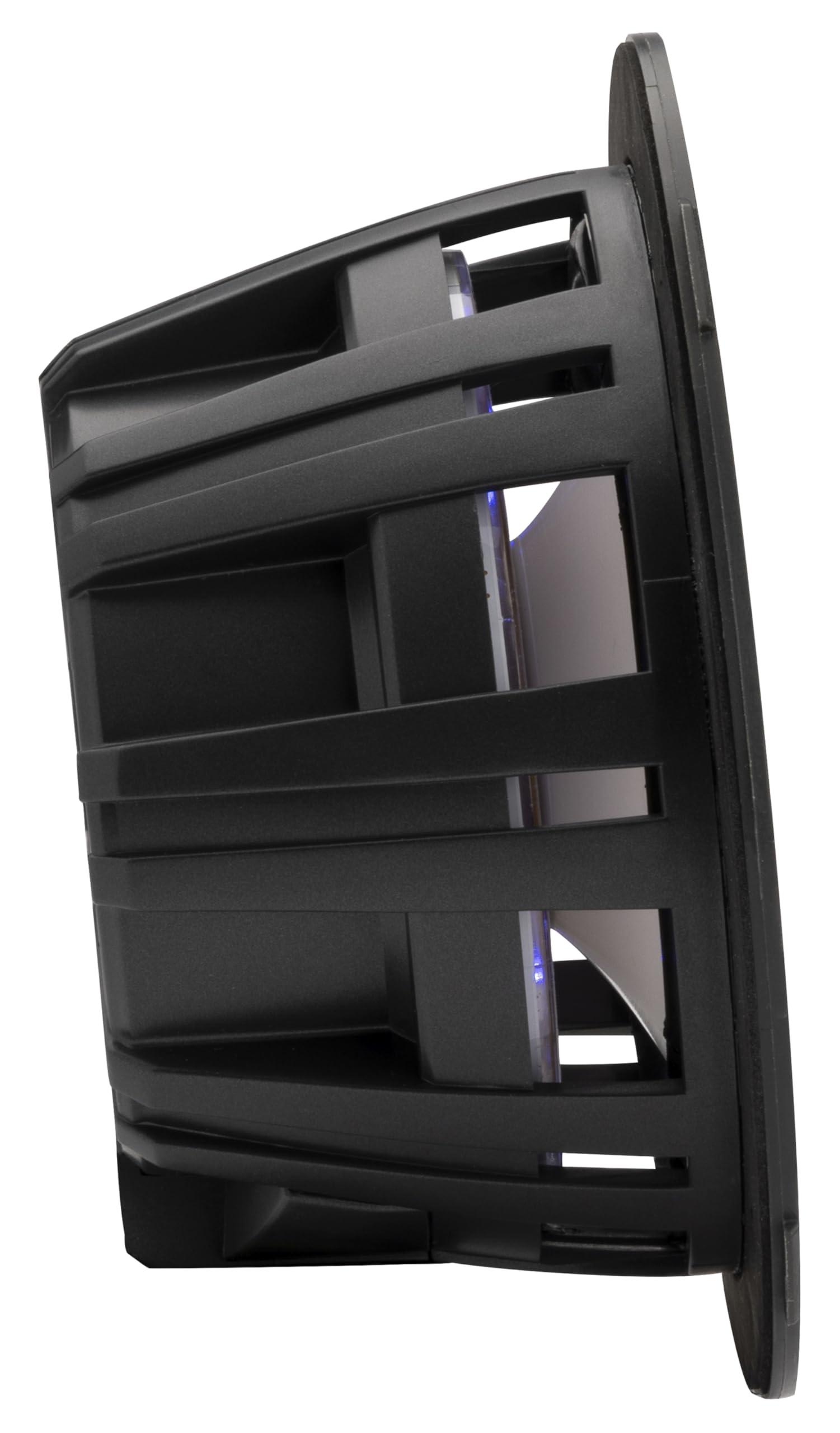 KICKER Kicker 51KM614FL 6.5-Inch (165mm) Thin-Mount Marine Coaxial Speakers with RGB LED, 4-Ohm, White & Silver Grilles Included