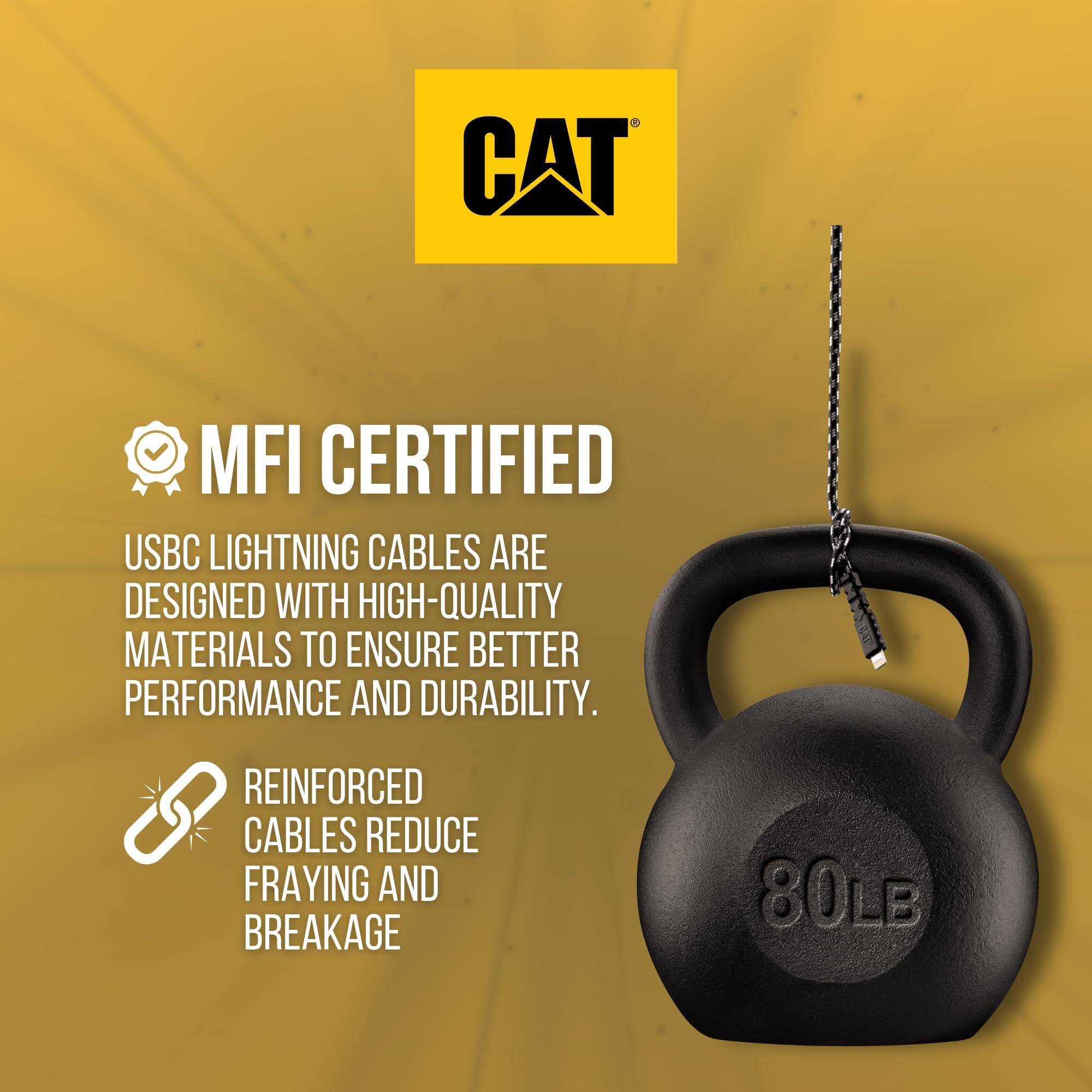 CAT CAT MFI Apple Certified Lightning Cable - 10 Ft iPhone USB C to Lightning Cable Fast Charging Charge Plus Sync Charger Cord for Cell Phone Type C Cable