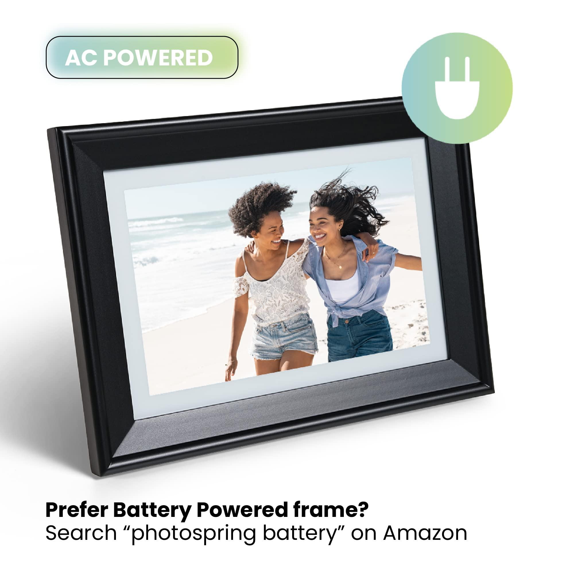 PhotoSpring PhotoSpring 10 inch WiFi Digital Picture Frame | Send Photos by Email, Web or Our Free App | Electronic Picture Frame with Touchscreen & 32GB Internal Memory | Easy Setup | Play Videos up to 5 min