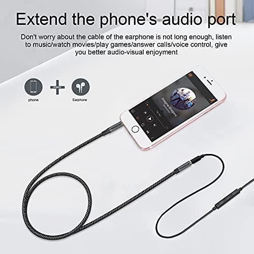 MOSWAG MOSWAG 10FT/3Meter Long 3.5mm Extension TRRS 4-Pole Headphone Cable Male to Female Audio Cable Nylon Braided Compatible for Home/Car Stereos Smartphones Headphones Tablets Media Players and More