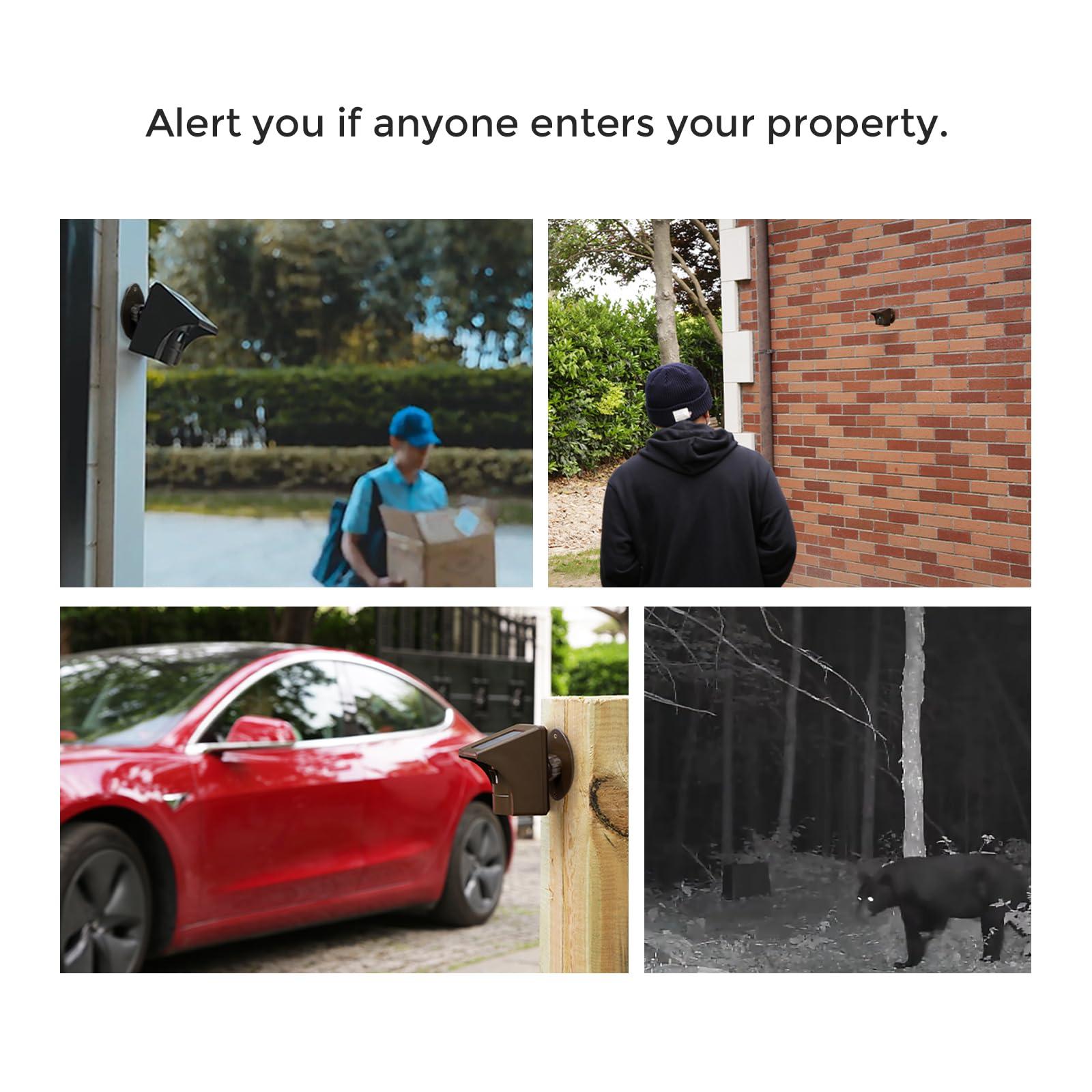 eMACROS eMACROS Long Range Solar Wireless Driveway Alarm Outdoor Weather Resistant Motion Sensor & Detector-Security Alert System-Monitor & Protect Outside Property (only Sensor)