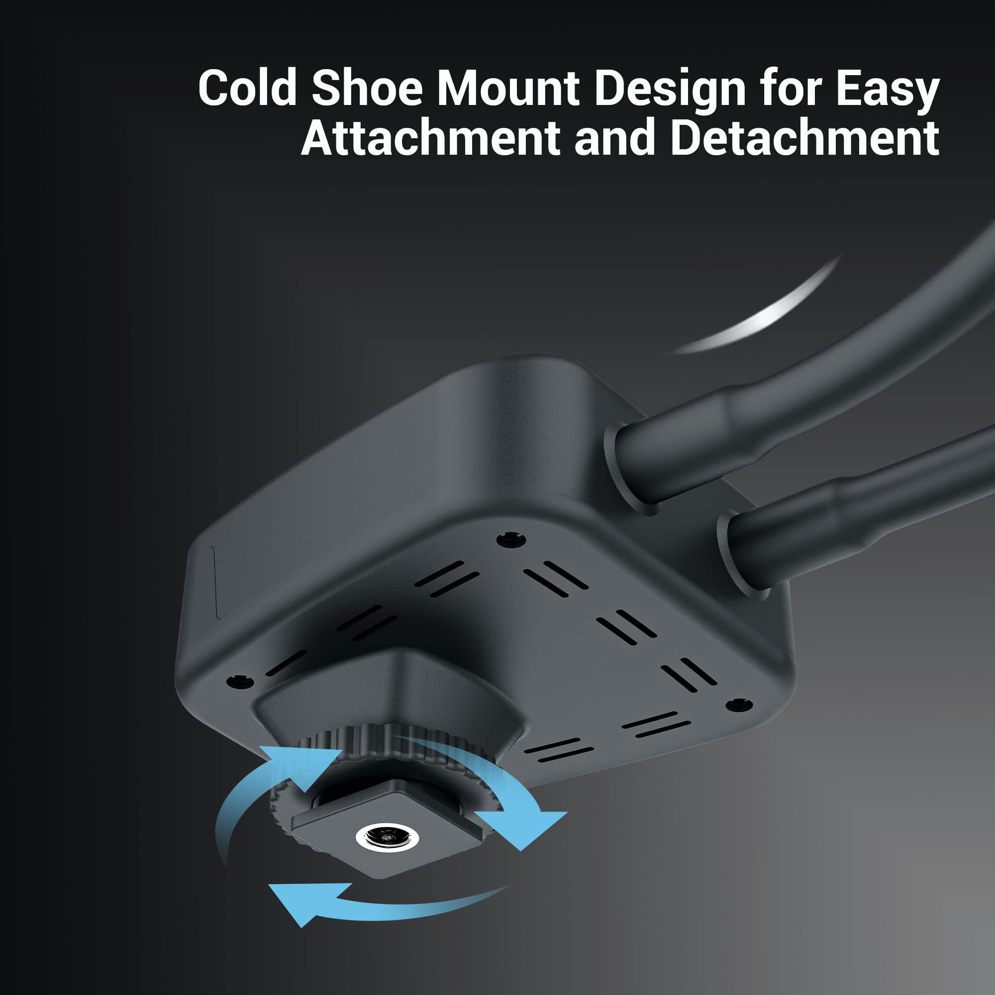 JJC LED Macro Arm Light with 10 Level Ajustable Brightness,CRI 95+ 5600K Macro Photography Lighting Support Type-C Charge for DSLR Mirrorless Camera for Insect Plant Jewelry Close-up Shooting