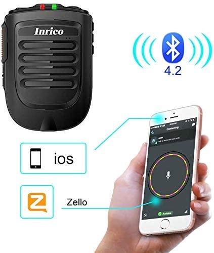 Inrico ANYSECU Inrico Wireless PTT Microphone B01 iOS Version Wireless PTT Button Zello mic Zello ptt Button Speaker for iOS and Android Phone