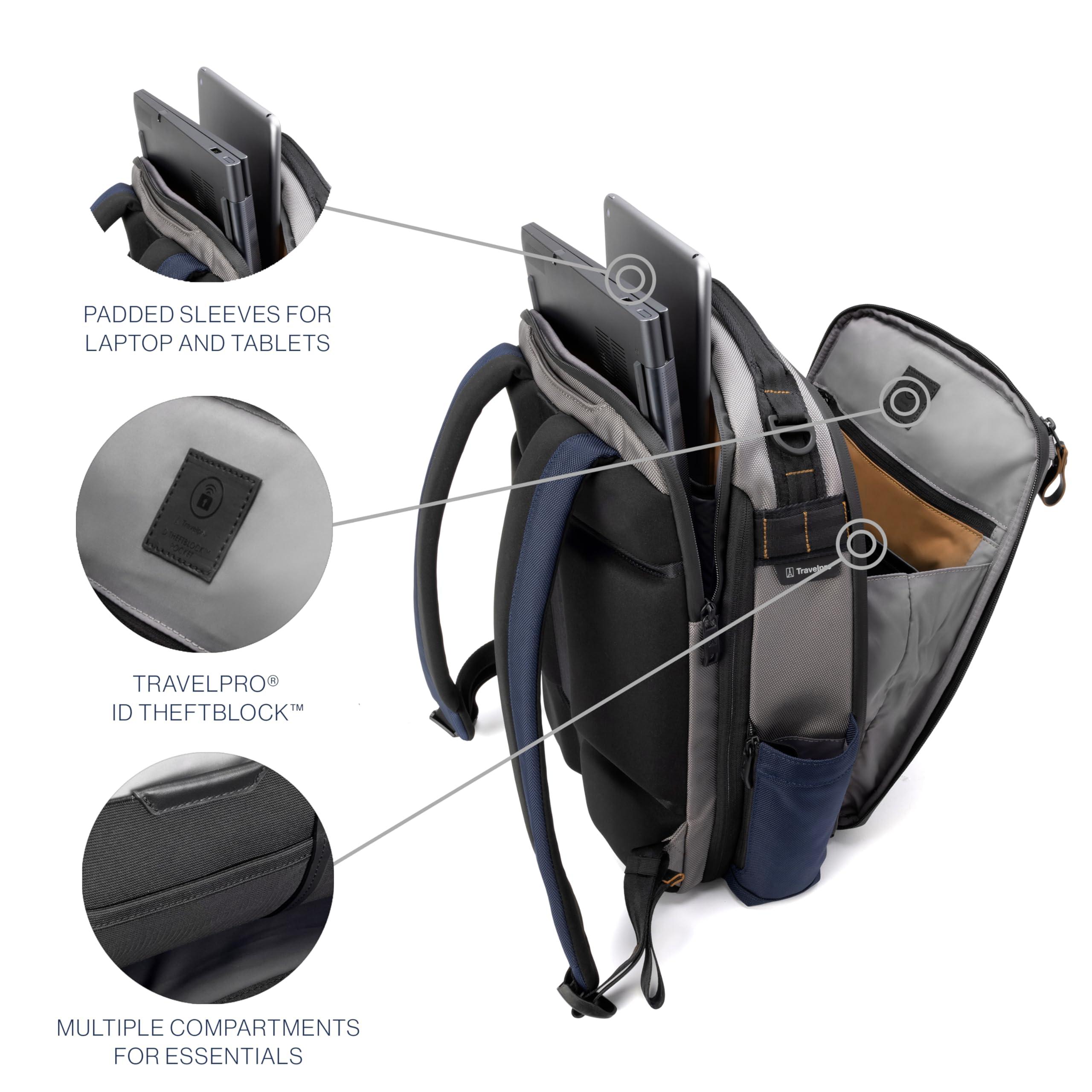 Travelpro Travelpro Altitude Slim Expandable Travel Laptop Backpack 20-24L, 16 Inch Laptop, Water Resistant, Work, Business, Men and Women, Stellar Navy/Grey