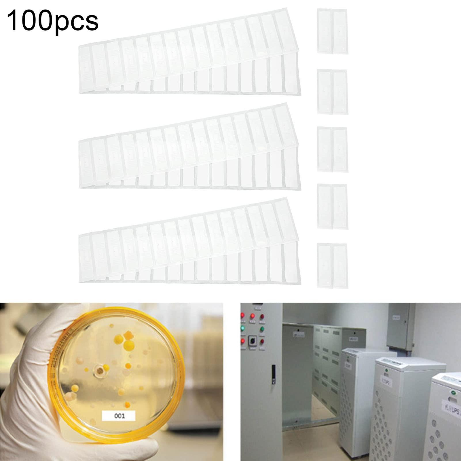 Cyrank 100PCS UHF RFID Tag, 73x20mm RFID Stickers 860-960MHz Adhesive Inlay Markable Lable for Windshield, Tracking Window and Asset Inventory