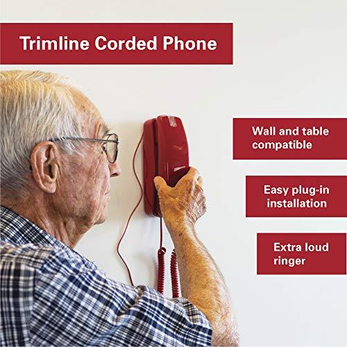 iSoHo Phones iSoHo Phones Red Landline Phone for Home Bundle with 15ft Curly Handset Phone Cord