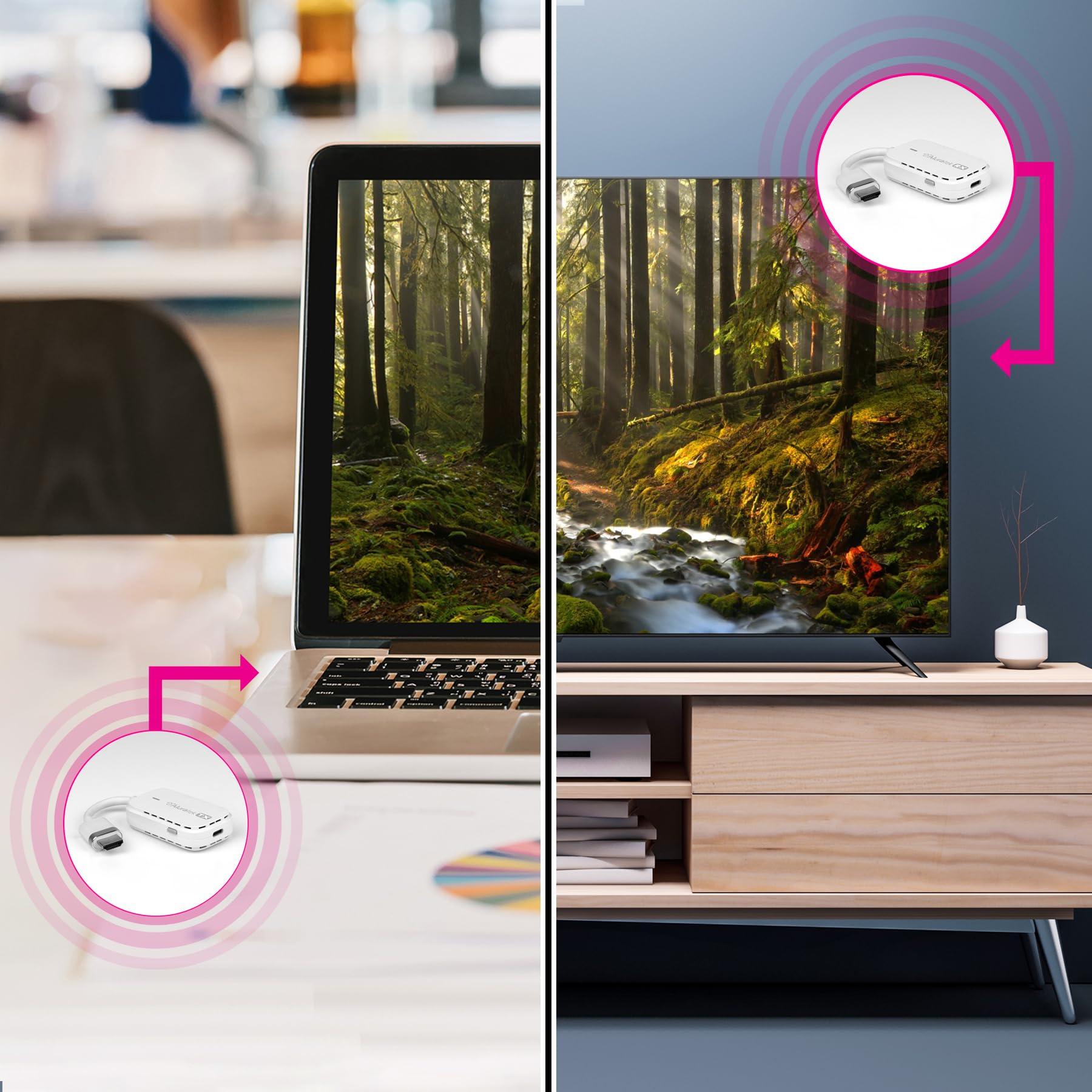 Aluratek Aluratek Streamcast Pro Wireless 1080P HDMI Transmitter and Receiver Streaming Kit for Wireless Streaming Video/Audio from Laptop to TV/Monitor, Plug-N-Play (AWHTR01F)