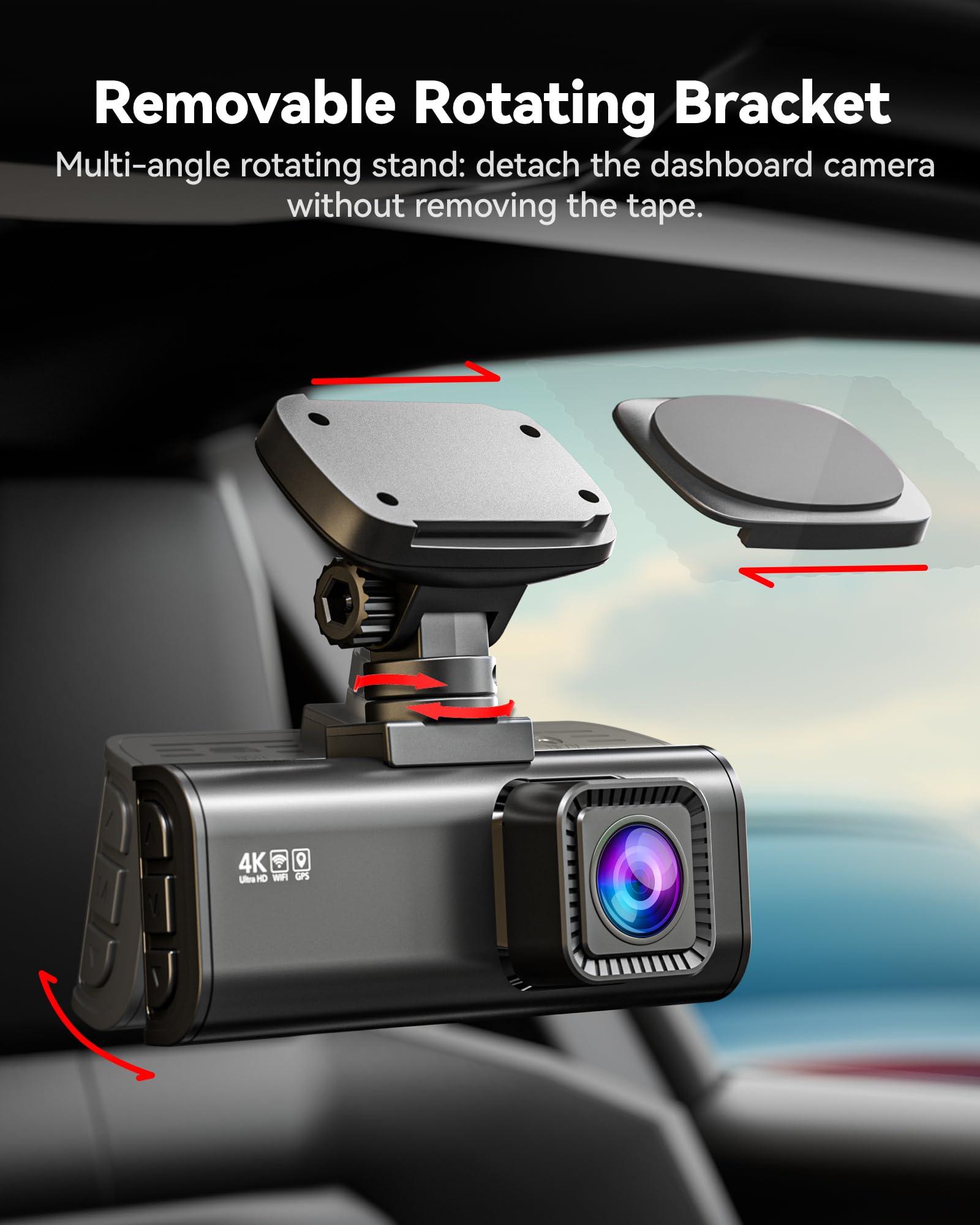 REDTIGER REDTIGER F7N Pro 4K Dash Cam Front and Rear Included 64GB Card with 33ft Longer Replacement Cable for The Rear Camera