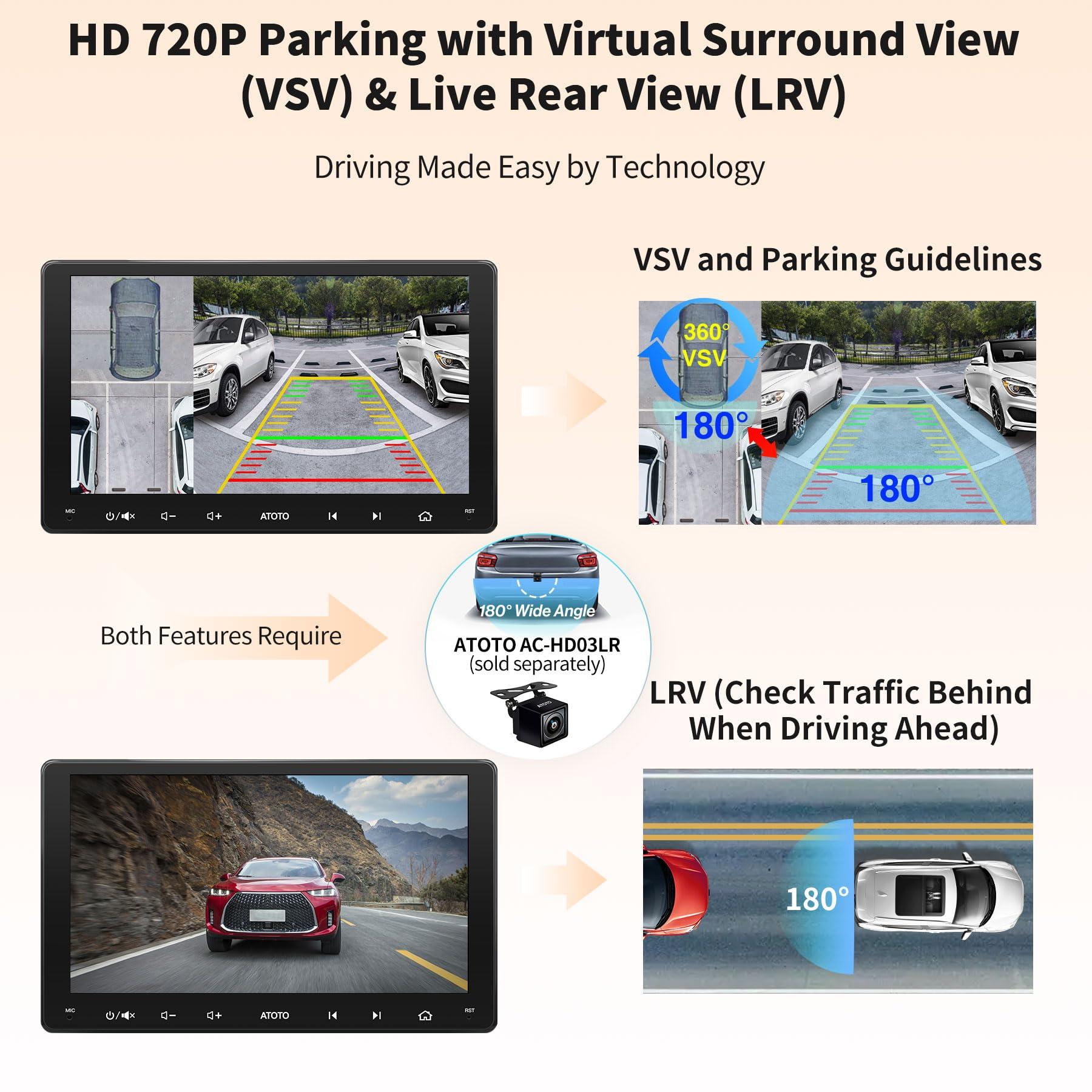 ATOTO ATOTO S8 MS 9\" QLED 1280 * 720 in Dash Navigation, Android Double Din Car Stereo, Wireless Android Auto & Wireless CarPlay, GPS Tracking, 4G+32G, Built-in 4G LTE, Dual Bluetooth, LRV, SCVC, S8G2094MS