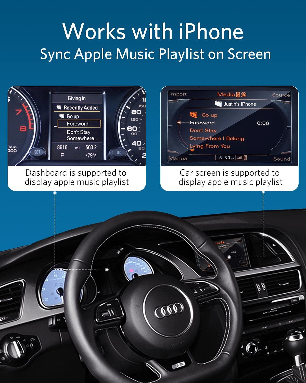 INVERY Airdual Bluetooth 5.0 aptX-HD Adapter Compatible for Audi MMI 3G AMI Music Interface,Audi Symphony,Audi Concert,VW MDI,Mercedes Media Interface