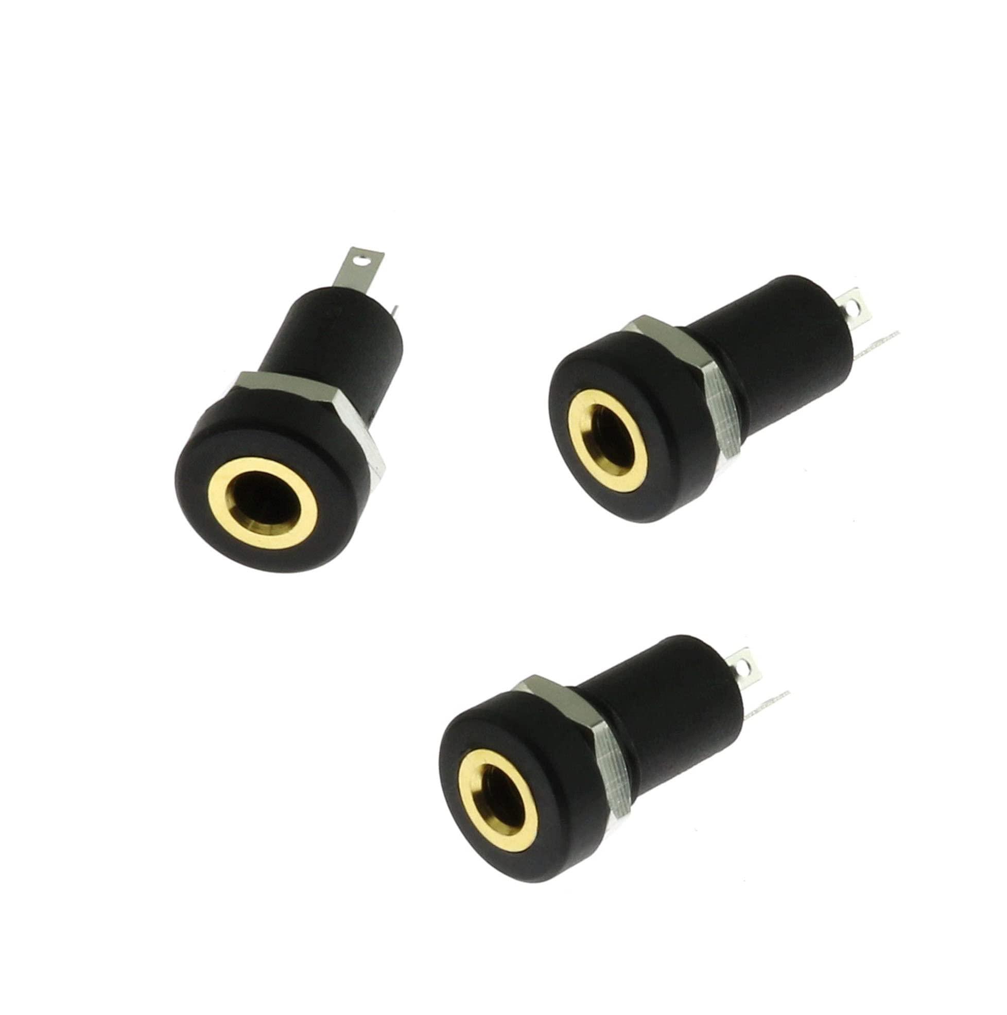 Longdex Longdex 3.5mm Stereo Panel Mount Jack 3PCS 3.5mm 1/8Inch Mini Female Stereo Panel Mount Solder Headphone Socket Connector