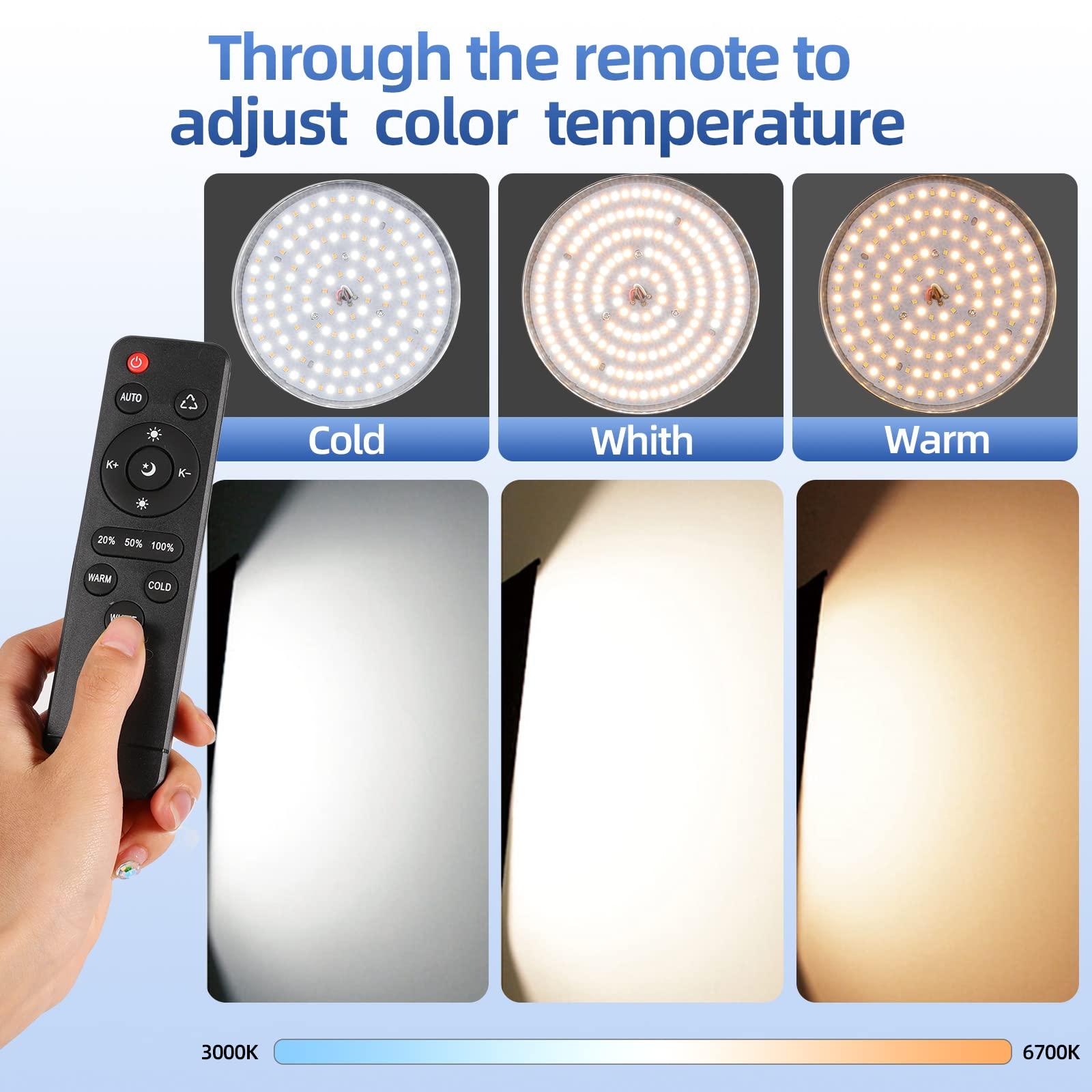 AQIRUI AQIRUI 175W Photography Light Bulb Dimmable Tricolor LED Bulbs 3000-6700K Color Softbox Bulb in E27 Socket for Photography Photo Video Studio Lighting White Warm Cold 2 Pack