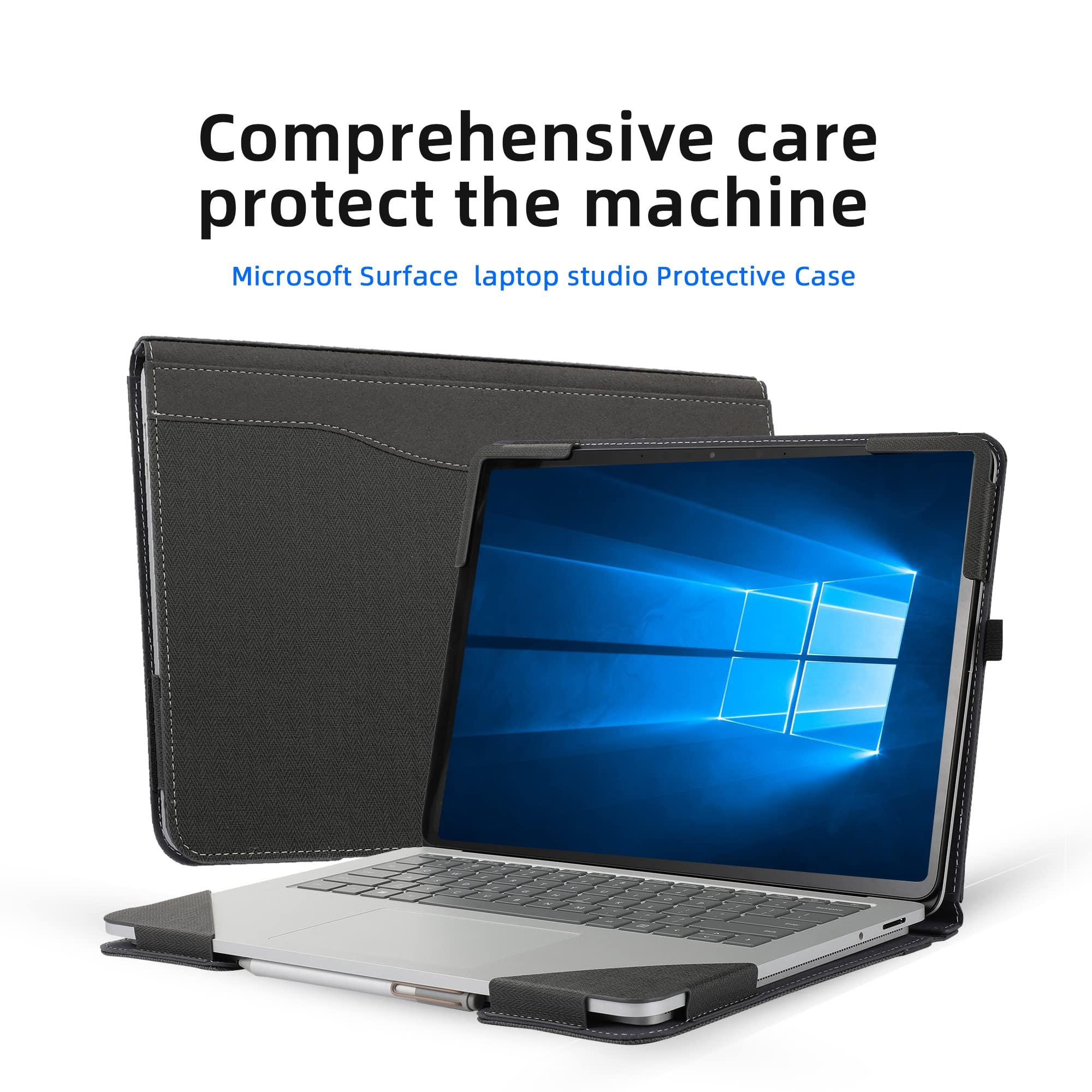 forubar Case Cover for New Microsoft Surface Laptop Studio 2& Laptop Studio Tablet14.4-inch Screen 2-in-1 PU Leather Protective Shell(Surface Laptop Studio, Herringbone Pattern Gray)