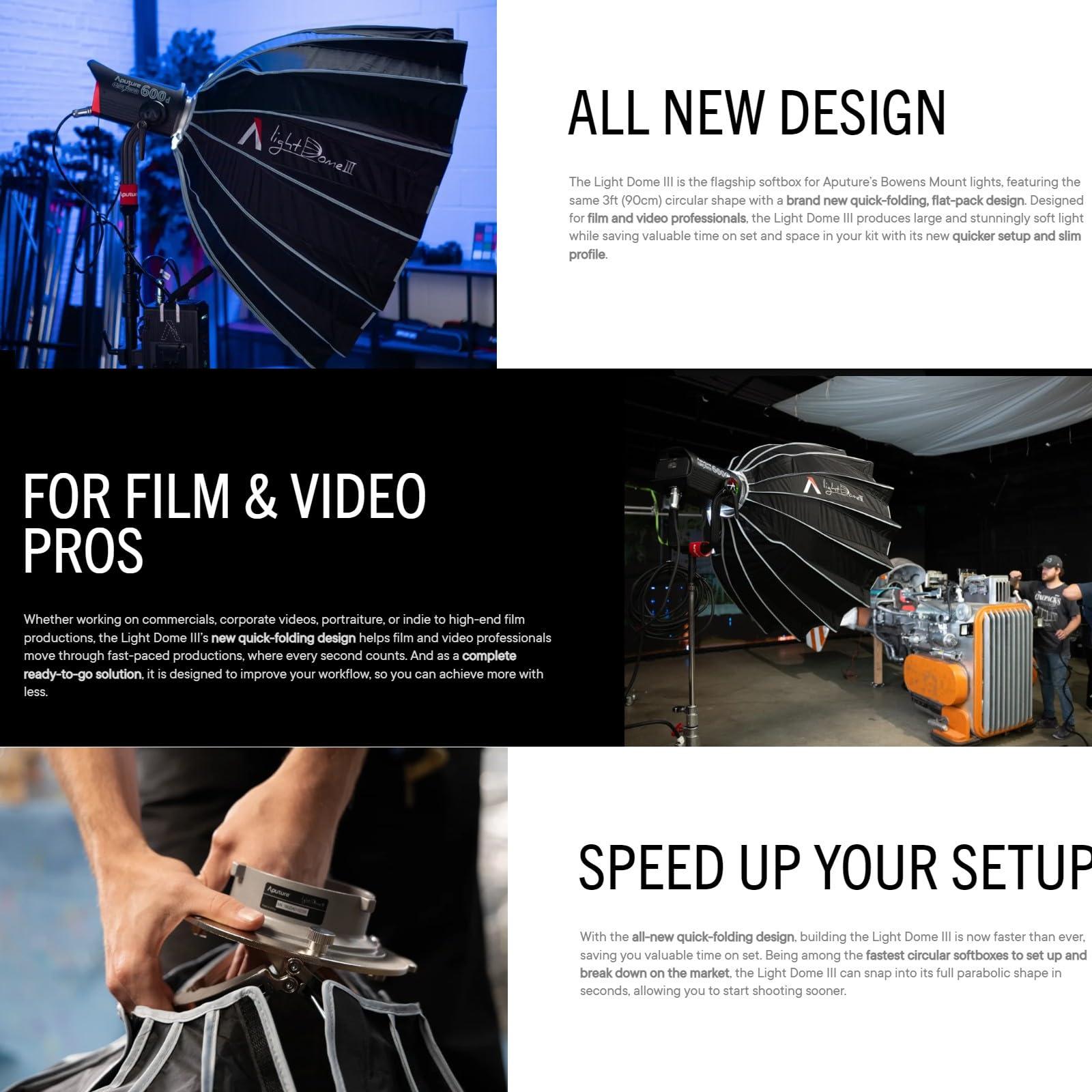 Aputure Aputure LS 600D Professional 600W Daylight with Aputure Light Dome III Softbox Kit