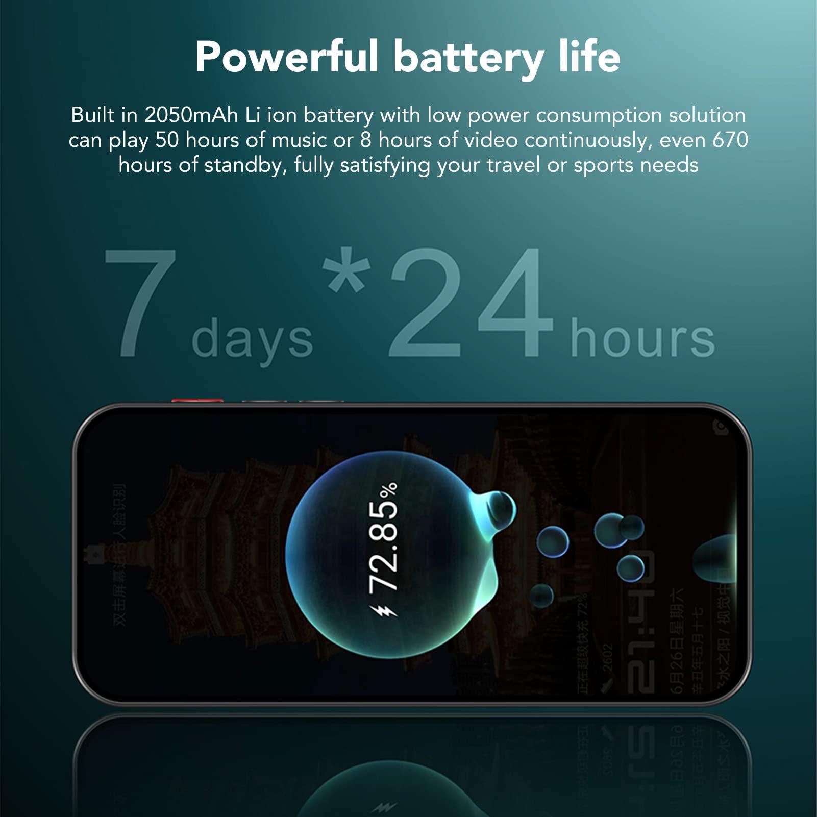 Dpofirs MP3 Player with Bluetooth and , 4 MP4 MP3 Player, Portable HiFi Sound Digital Audio Player with Speaker, Digital Music Player Gifts, 2GB+16GB (Black)