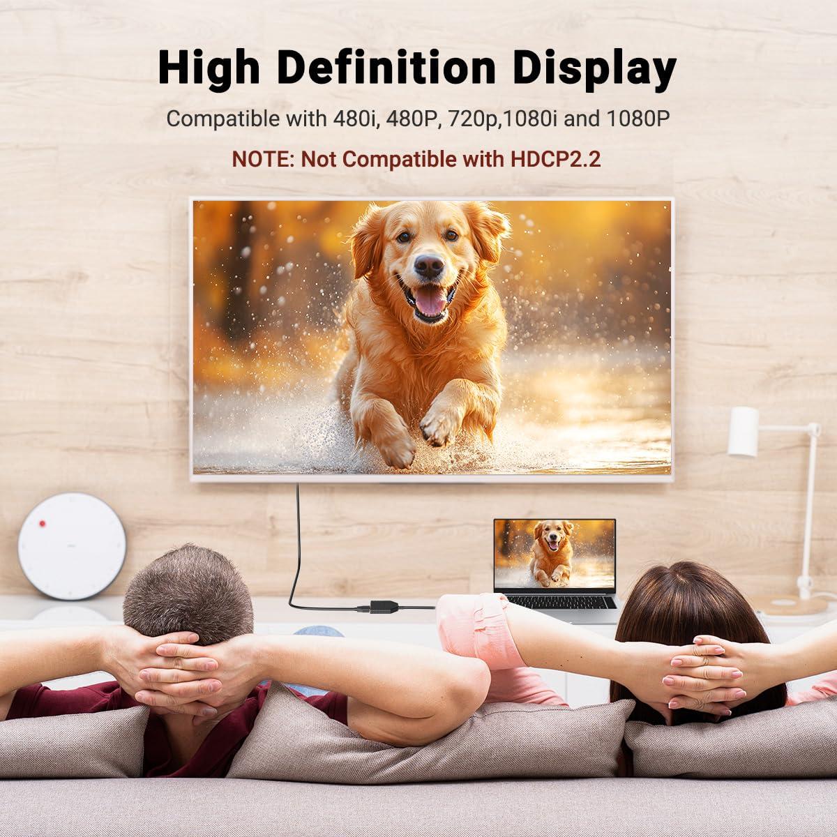 Marmoin HDMI Cable Splitter 1 in 2 Out HDMI Adapter Cable HDMI Male to Dual HDMI Female 1 to 2 Way, Support Two TVs at The Same Time, Signal One In Two Out