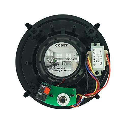 Rockville Rockville 2 CC65T Black 6.5" Commercial 70v Ceiling Speakers for Restaurant