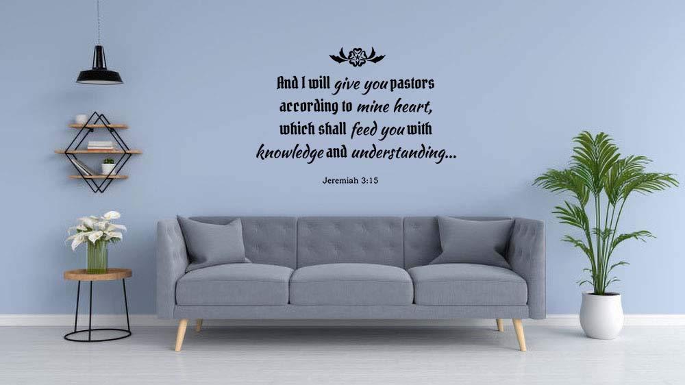 Omega Omega Products Corporation Jeremiah 3:15 and I Will give You Pastors According Vinyl Decal Sticker Quote - Large - Metallic Silver
