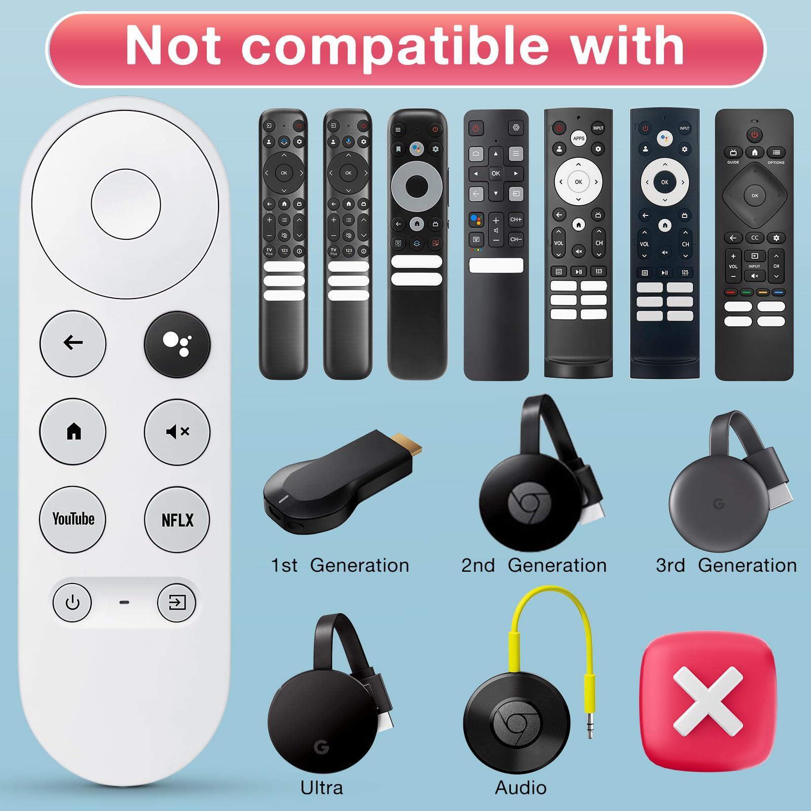 LOUTOC Replacement for Google-Chromecast-Remote, for Chromecast with Google TV Remote 4K/HD & Google TV Streamer 4K(Only for Snow Chromecast Google)
