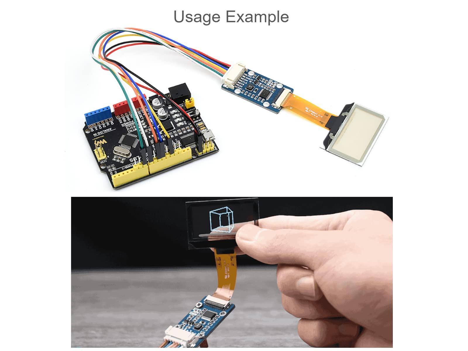 waveshare waveshare for Raspberry Pi/Arduino/STM32, 1.51" Transparent OLED Screen with Expansion Board, 128x64 Pixels Light Blue Color Display,3.3V / 5V Voltage Embedded Chip, SPI/I2C Interfaces