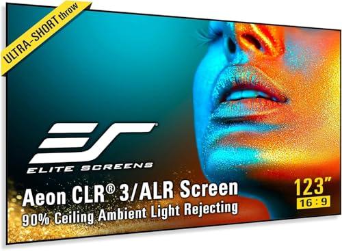 Elite Screens Elite Screens Aeon CLR3 123" UST ALR Projector Screen, 16:9 4K Ultra HD, 90% Ceiling Light Rejecting, Edge-Free Fixed Frame, Grey Screen for Indoor Home Theater & Movies AR123H-CLR3