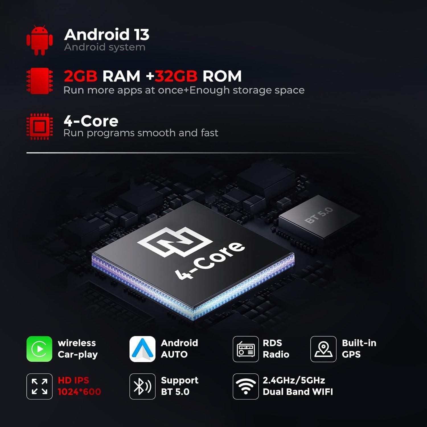 FELLOSTAR Radio Stereo for Ford S-MAX 2006-2015 Android 13 Head Unit 9 Inch Touch Screen Built in Carplay Andriod Auto IPS Bluetooth GPS Navigation (4-Core 2+32GB) FELLOSTAR