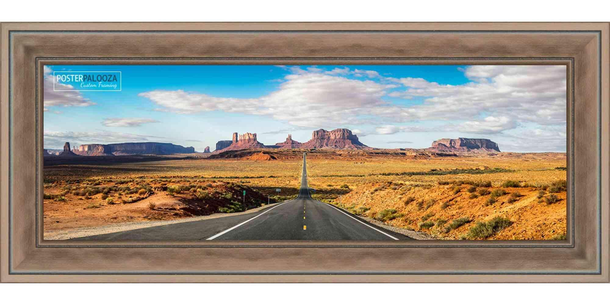 Poster Palooza 40x13.5 Contemporary Bronze Complete Wood Panoramic Frame with UV Acrylic Plexiglass, Foam Board Backing & Hardware Included