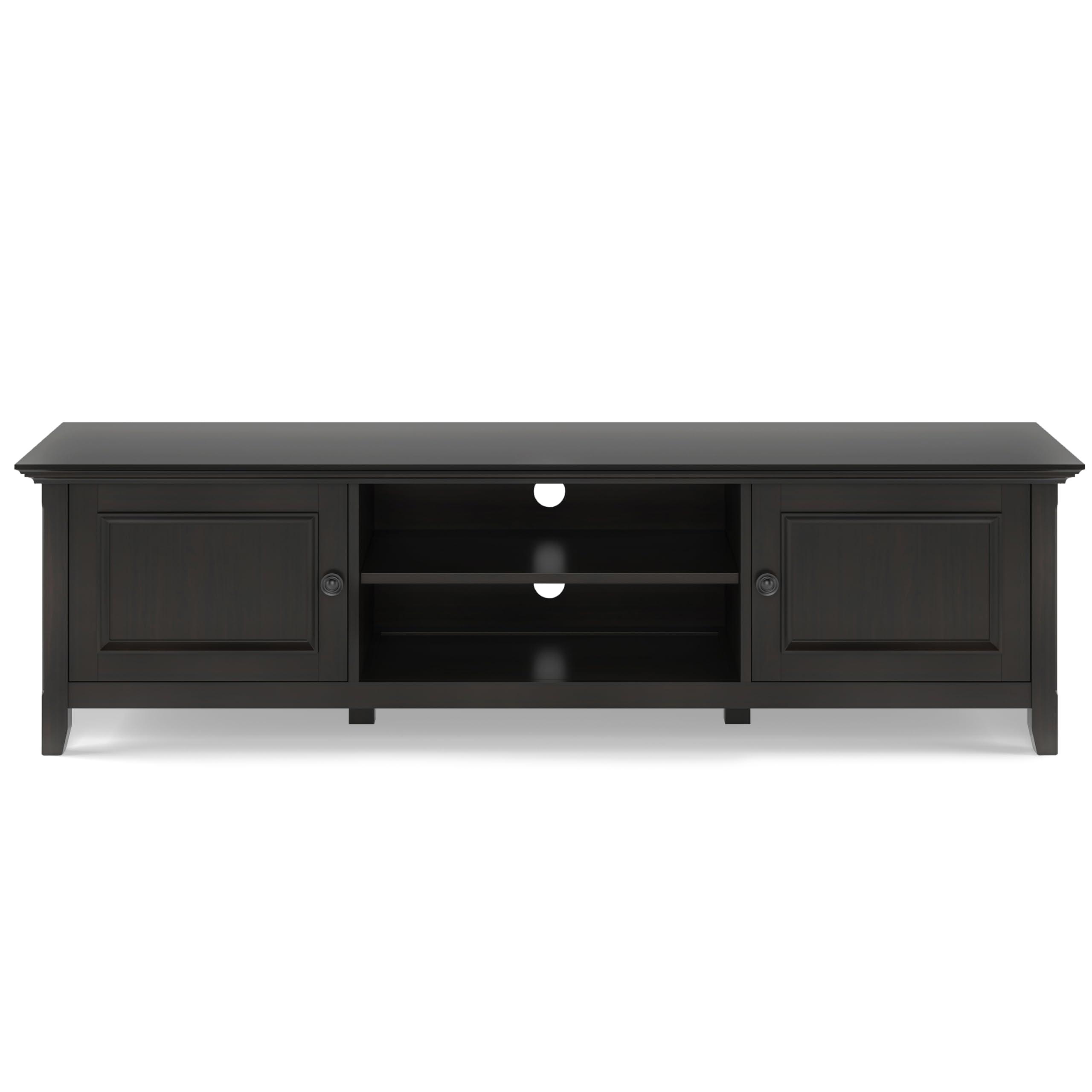 SIMPLIHOME SIMPLIHOME Amherst Solid Wood 72 inch Wide Transitional TV Media Stand in Hickory Brown for TVs up to 80 inches for The Living Room and Entertainment Center