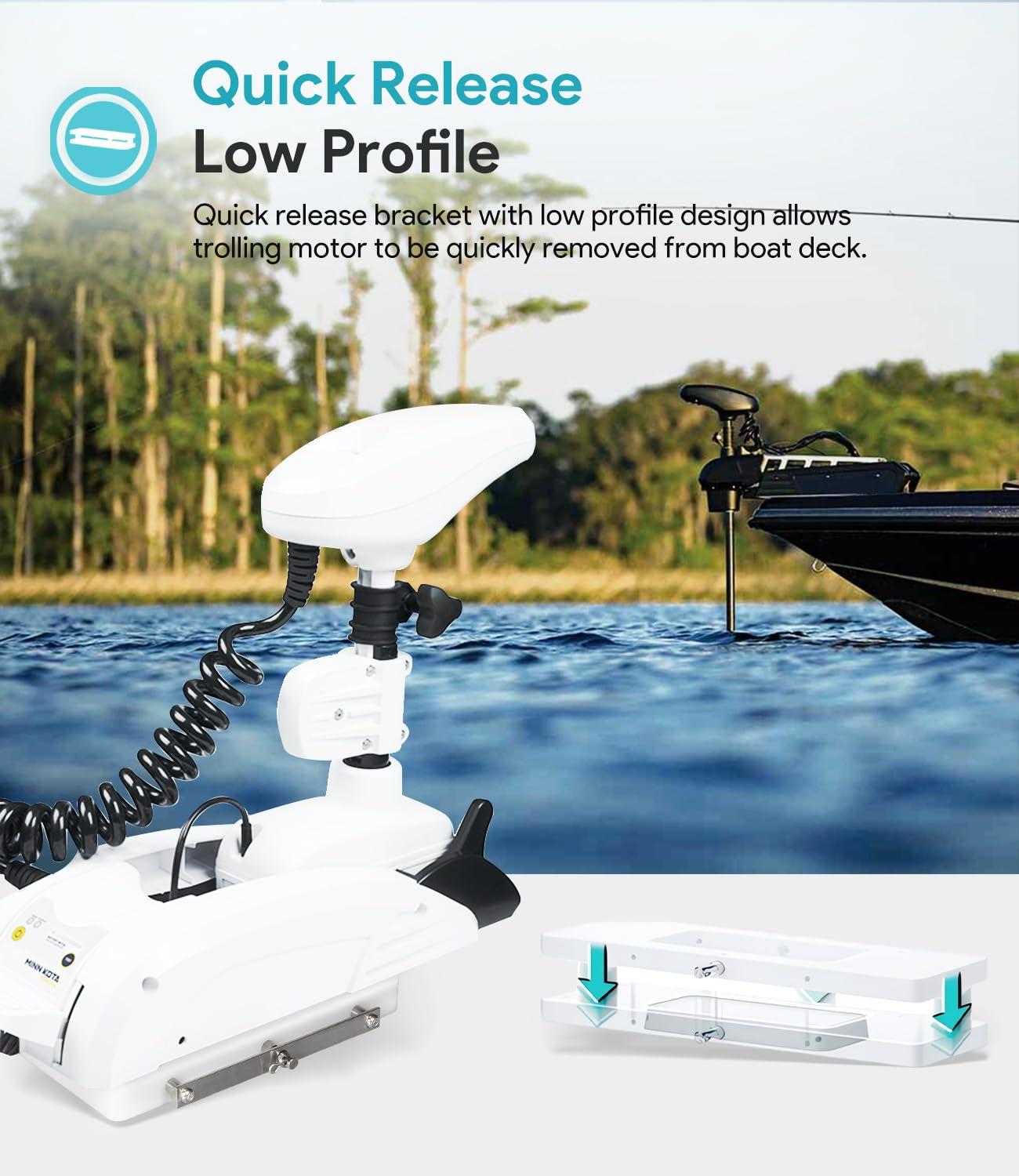 sixcow 1854054 RTA-54 for Minn Kota Composite Quick Release Bracket Mounted Plate for Riptide Electric Steer Trolling Motor Terrova, Ulterra, PowerDrive V2 & Deckhand 40